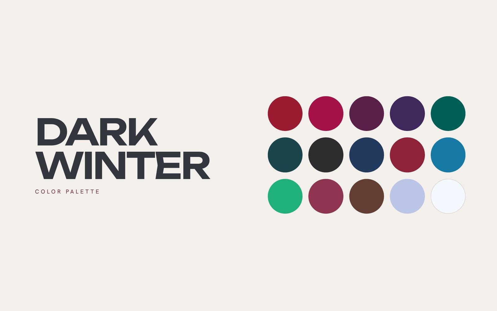 Dark Winter color palette cover from The Stylery's Complete Season Guide
